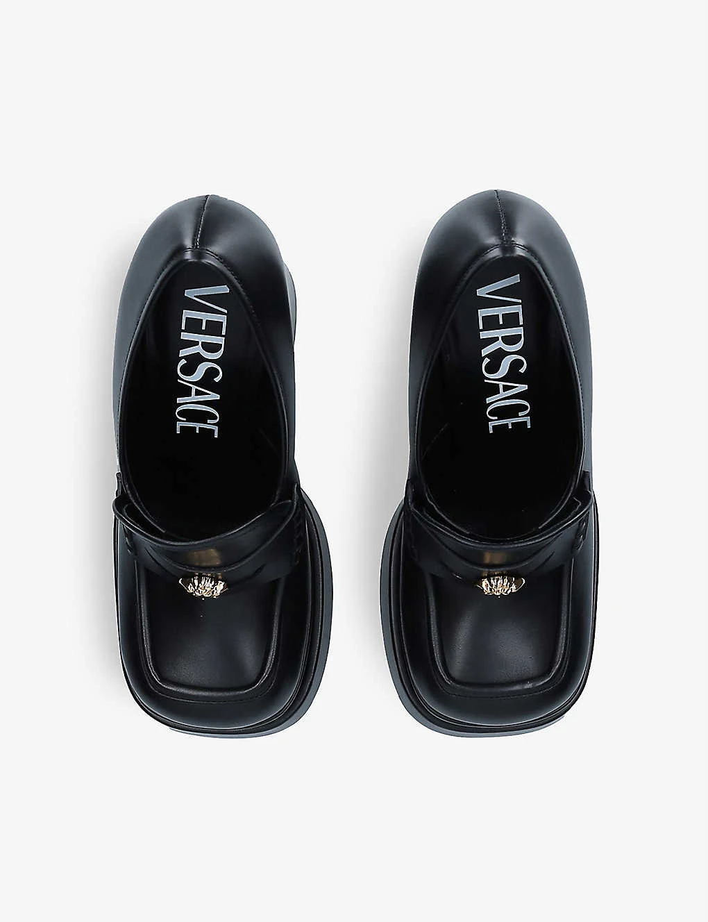 Versace Medusa Aevitas Embellished Leather Platform Loafers 5 Versace Medusa Aevitas Embellished Leather Platform Loafers - Image 3