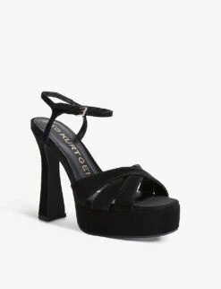 KG Kurt Geiger Simran Heeled Platform Faux-suede Sandals -Dune Shop R03881759 BLACK ALT02