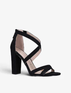 KG Kurt Geiger Vegan Faun Open-toe Woven Heels -Dune Shop R03892436 BLACK ALT02