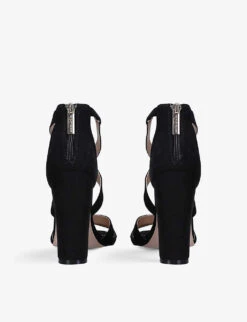 KG Kurt Geiger Vegan Faun Open-toe Woven Heels -Dune Shop R03892436 BLACK ALT03