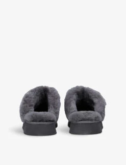 Ugg Disquette Shearling-lined Suede Slippers -Dune Shop R03902017 GREY ALT03