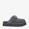 Ugg Disquette Shearling-lined Suede Slippers -Dune Shop R03902017 GREY M