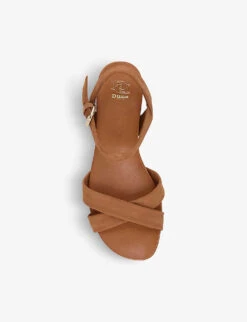 Dune Landie Cross-strap Leather Sandals -Dune Shop R03908936 CAMELNUBUCK ALT01