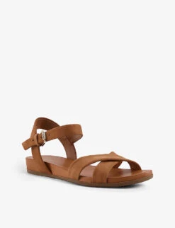 Dune Landie Cross-strap Leather Sandals -Dune Shop R03908936 CAMELNUBUCK ALT02