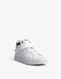 Zadig & Voltaire ZV1747 Leather Mid Top Trainers -Dune Shop R03909562 BLANC ALT02