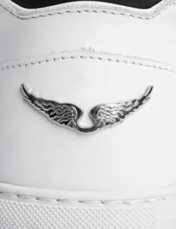 Zadig & Voltaire ZV1747 Leather Mid Top Trainers -Dune Shop R03909562 BLANC ALT05