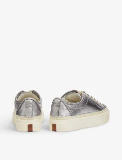 AllSaints Milla Chunky-sole Leather And Canvas Trainers -Dune Shop R03921096 SILVER ALT03