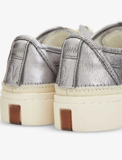AllSaints Milla Chunky-sole Leather And Canvas Trainers -Dune Shop R03921096 SILVER ALT04