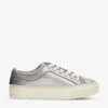 AllSaints Milla Chunky-sole Leather And Canvas Trainers 1 AllSaints Milla Chunky-sole Leather And Canvas Trainers -Dune Shop R03921096 SILVER M