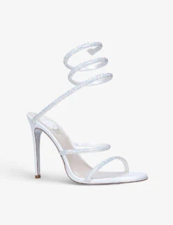 Cleo Crystal-embellished Leather Heeled Sandals 8 Cleo Crystal-embellished Leather Heeled Sandals -Dune Shop R03929919 WHITE ALT02