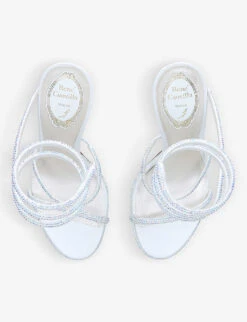 Cleo Crystal-embellished Leather Heeled Sandals 9 Cleo Crystal-embellished Leather Heeled Sandals -Dune Shop R03929919 WHITE ALT03