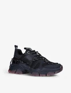 KG Kurt Geiger Limitless Chunky-soled Vegan-leather And Mesh Trainers 9 KG Kurt Geiger Limitless Chunky-soled Vegan-leather And Mesh Trainers -Dune Shop R03943529 BLACK ALT02