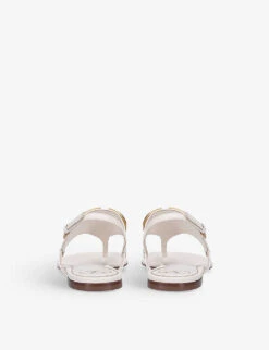 Valentino Garavani VLOGO Leather Thong Sandals -Dune Shop R03948292 CREAM ALT03