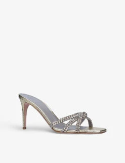 Nocturn Crystal-embellished Leather Sandals -Dune Shop R03950665 GOLD ALT02