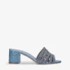 Visage Jewel-embellished Croc-embossed Leather Mules 2 Visage Jewel-embellished Croc-embossed Leather Mules -Dune Shop R03951750 BLUE M