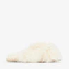 Crossover-strap Shearling Slippers 1 Crossover-strap Shearling Slippers -Dune Shop R03952906 CREME M