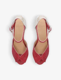 Castañer Bianca Open-toe Cotton-canvas Wedge Espadrilles -Dune Shop R03953231 RED ALT01