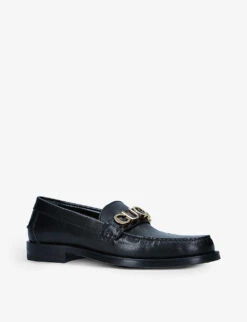 Gucci Cara Brand-hardware Leather Loafer -Dune Shop R03958273 BLACK ALT02