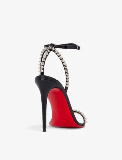 Christian Louboutin So Me 100 Leather Heeled Sandals -Dune Shop R03960189 BLACKSILVER ALT04