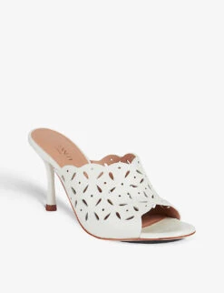 Abigail Perforated Leather Mules -Dune Shop R03960502 WHIWHITE ALT02
