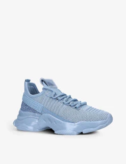 Steve Madden Maxilla-R Rhinestone-embellished Knitted Trainers 8 Steve Madden Maxilla-R Rhinestone-embellished Knitted Trainers -Dune Shop R03960574 PALEBLUE ALT02