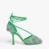 Bottega Veneta Strass Crystal-embellished Leather And Mesh Sandals 1 Bottega Veneta Strass Crystal-embellished Leather And Mesh Sandals -Dune Shop R03964281 GREEN M