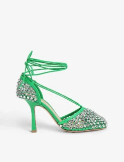 Bottega Veneta Strass Crystal-embellished Leather And Mesh Sandals