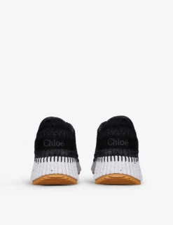 Chloé Nama Embroidered Suede And Recycled Mesh Trainers -Dune Shop R03973134 BLACK ALT03