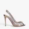 Aquazzura Temptation Crystal-embellished Leather And PVC Heeled Sandals 2 Aquazzura Temptation Crystal-embellished Leather And PVC Heeled Sandals -Dune Shop R03980392 GOLD M