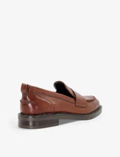 Dune Geeno Apron-stitch Leather Penny Loafers -Dune Shop R03980901 TANLEATHER ALT03