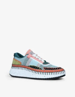 Chloé Nama Contrast-sole Recycled-mesh Trainers -Dune Shop R04000224 GREENCOMB ALT02