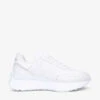 Alexander McQueen Women’s Runner Logo-embossed Leather Low-top Trainers -Dune Shop R04003574 WHITE M