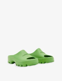 AllSaints Eclipse Flatform Rubber Sliders -Dune Shop R04011228 GREEN ALT02