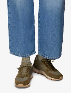 Whistles Silas Padded Leather And Nylon Low-top Trainers -Dune Shop R04051515 KHAKIOLIVE ALT03