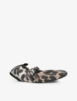 Ganni Scrunchie Square-toe Recycled-polyester Blend Courts 8 Ganni Scrunchie Square-toe Recycled-polyester Blend Courts -Dune Shop R04065880 BROWNOTH ALT02