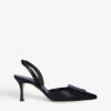 Manolo Blahnik Maysli Buckled Suede Slingback Courts