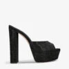 Jerry Rhinestone-embellished Satin Platform Heeled Mules -Dune Shop R04071944 BLKOTHER M