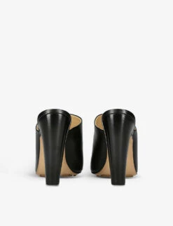 Bottega Veneta Canalazzo Open-toe Leather Heeled Mules -Dune Shop R04075316 BLACK ALT03