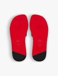 Christian Louboutin Varsicool Logo-embossed Leather Sandals -Dune Shop R04075726 BLACK ALT04