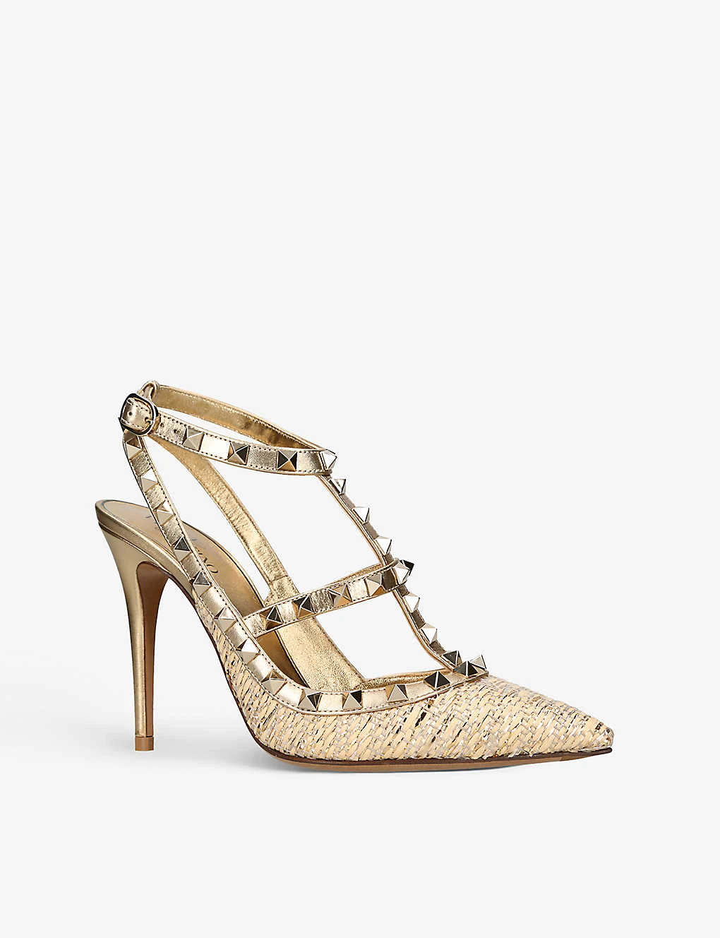 Valentino Garavani So Noir 100 Stud-embellished Raffia And Leather Heeled Sandals 5 Valentino Garavani So Noir 100 Stud-embellished Raffia And Leather Heeled Sandals - Image 3