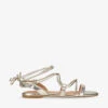 KG Kurt Geiger Riser Metallic Faux-leather Sandals -Dune Shop R04080124 GOLD M
