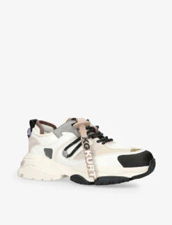KG Kurt Geiger Lennox Contrast-panel Woven Trainers 8 KG Kurt Geiger Lennox Contrast-panel Woven Trainers -Dune Shop R04080144 WHITEBLK ALT02