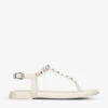 Carvela Precious T-bar Pearl-embellished Leather Sandals -Dune Shop R04082077 BONE M