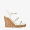 Carvela Precious Embellished Leather Wedges -Dune Shop R04082089 BONE M