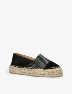 Siesta Panelled Leather Espadrilles -Dune Shop R04086303 BLACKCOMB ALT02
