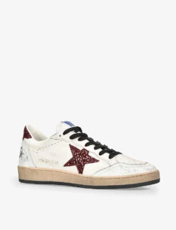 Golden Goose Ball Star Leather Low-top Trainers -Dune Shop R04089064 WHITERED ALT02