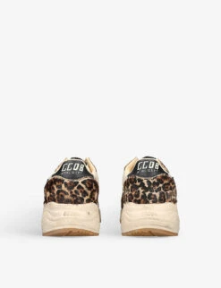 Golden Goose Women’s Running Sole 15399 Leopard-print Leather And Mesh Trainers -Dune Shop R04089091 BEIGE ALT03