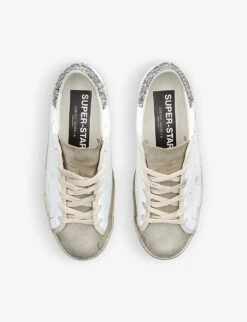 Golden Goose Women's Super Star 10876 Distressed Glittered Leather Low-top Trainers 7 Golden Goose Women's Super Star 10876 Distressed Glittered Leather Low-top Trainers -Dune Shop R04089102 WHITEOTH ALT01