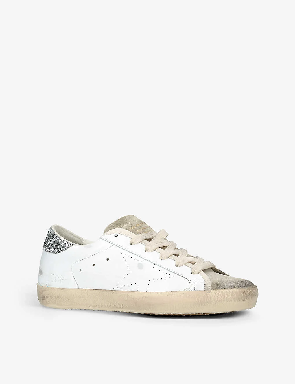 Golden Goose Women's Super Star 10876 Distressed Glittered Leather Low-top Trainers 5 Golden Goose Women's Super Star 10876 Distressed Glittered Leather Low-top Trainers - Image 3