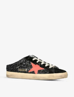 Golden Goose Super-Star Sabots 90373 Glitter-leather Trainers -Dune Shop R04089109 WHITECOMB ALT02